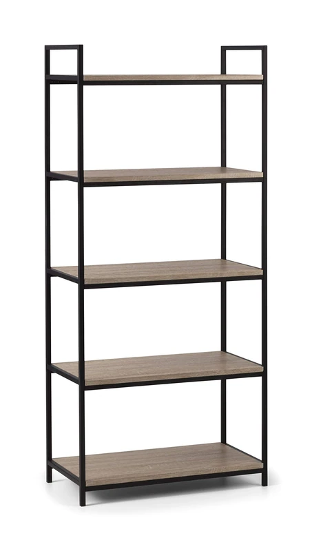 Julian Bowen Tribeca Tall Bookcase - Black/Sonoma Oak Bookcases