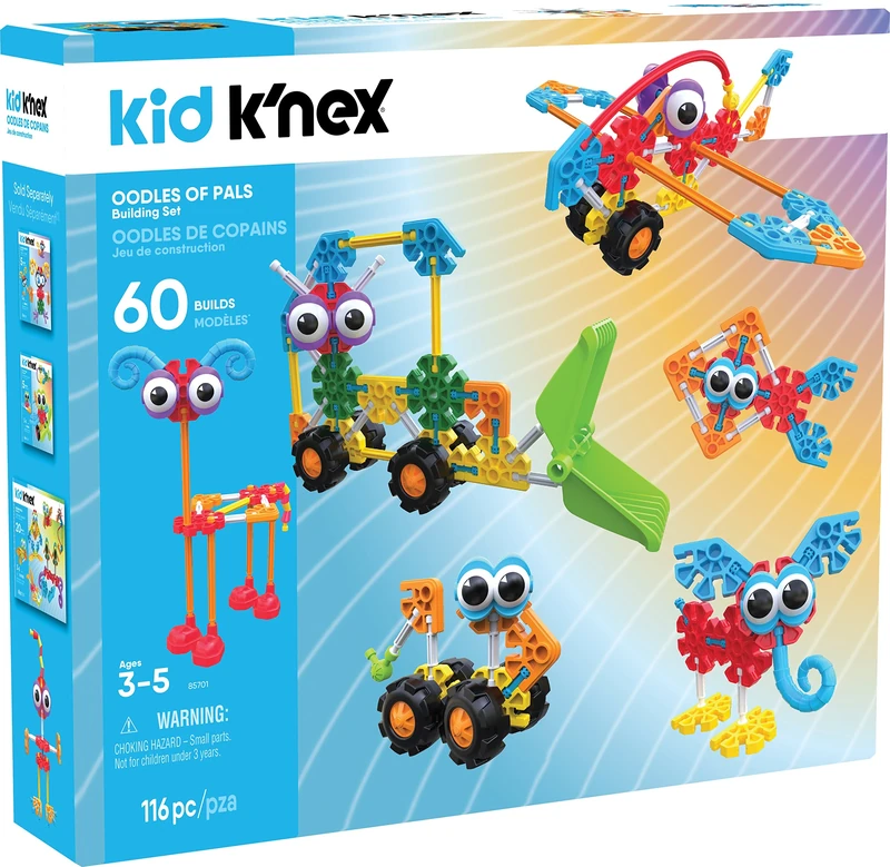 Kid K'NEX | Oodles of Pals Building Set 60 Model | Kids Craft Set with 116 Pieces, Educational Toys for Kids, Fun Building Toys for Boys and Girls, Construction Toys for Ages 3+ | Basic Fun 85701