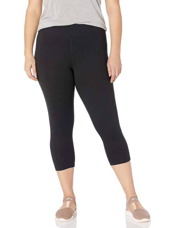 Just My Size Women's Active Stretch Capri Pants, Black, 4X - Image 1