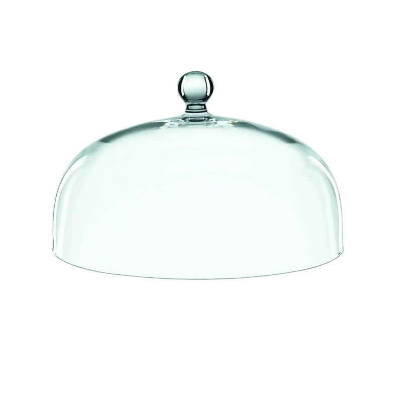 Nachtmann Bossa Nova 11.8-Inch Crystal Cake Dome - Teatime Pastry Display Cloche with Knob Handle, Elegant Crystal Lid for Freshness, Decorative Braid Pattern - Modern Cake & Dessert Trays