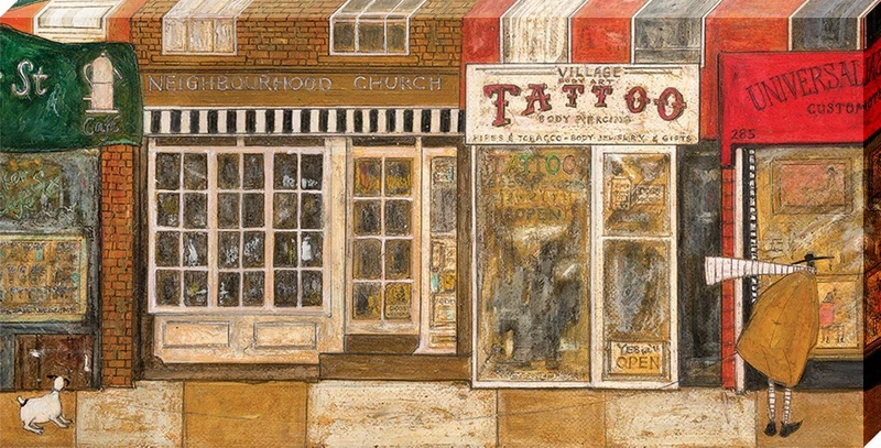 The Art Group "Sam Toft On A Street Where You Live Canvas Print, Cotton, Multi-Colour, 1.80 x 50.00 x 100.00 cm