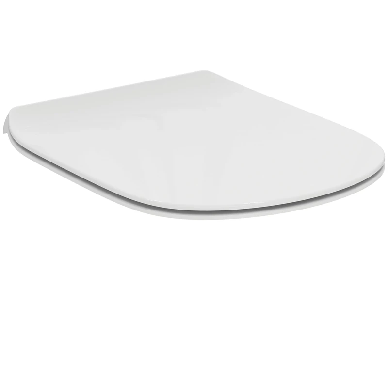 Ideal Standard Tesi Toilet seat and Cover, D-Shape, Soft-Close seat with Quick-Release Function for Easy Cleaning, Scratch-Resistant duroplast – White (370x450x45 mm)