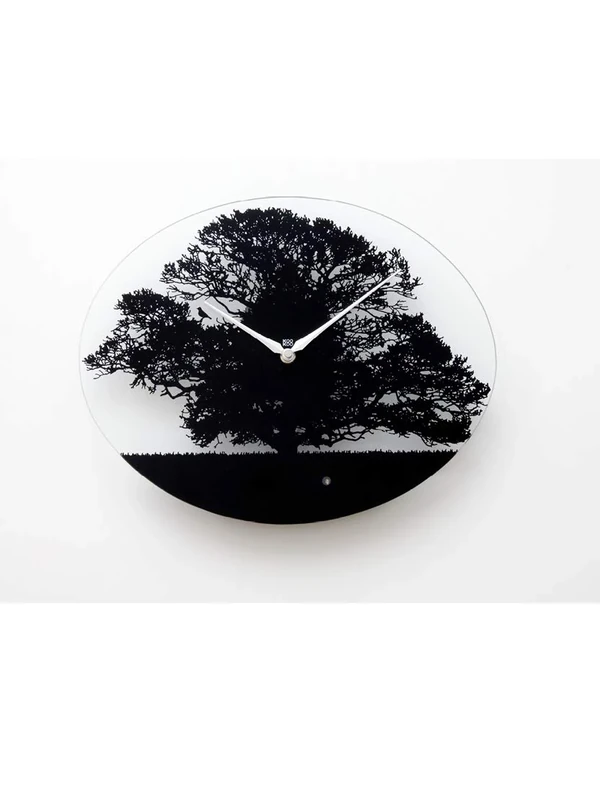 KOOKOO Tree RC Radio Quartz Movement, Modern Oval Glass Songbird Clock with 12 Native Bird Voices or the Cuckoo