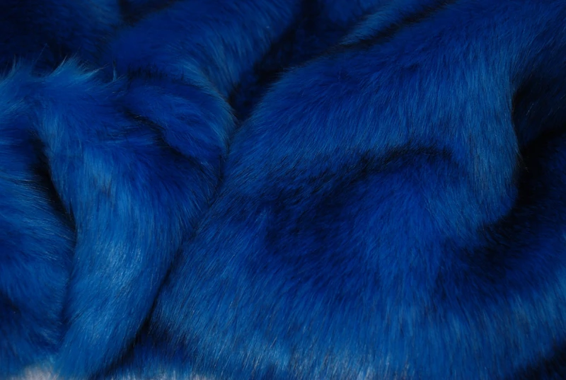 CRS VENDOR LTD. Super Luxury Faux Fur Fabric Material - SUPERIOR LONG PILE OCEAN BLUE