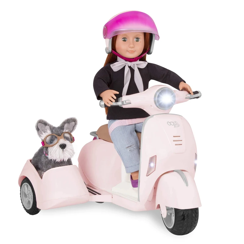 Our Generation Ride Along Scooter with Sidecar for 46cm Dolls