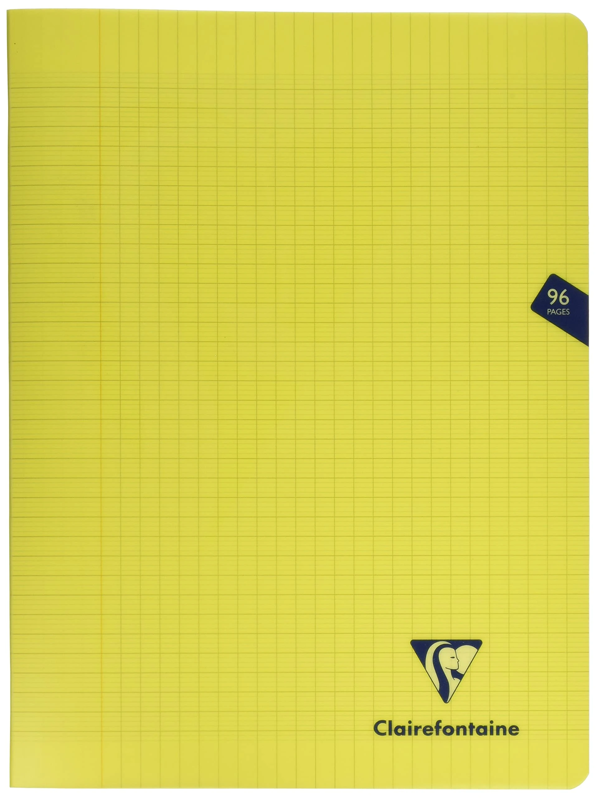 Clairefontaine 343361C A Yellow Mimesys Stapled Notebook - 24x32 cm - 96 Seyes Ruled Pages - White Paper 90 g - Polypro Cover