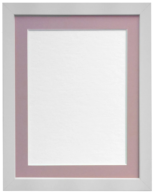 FRAMES BY POST 25mm White Picture Photo Frame with Pink Mount 30" x 24" For Pic Size 24" x 20" (Plastic Glass)