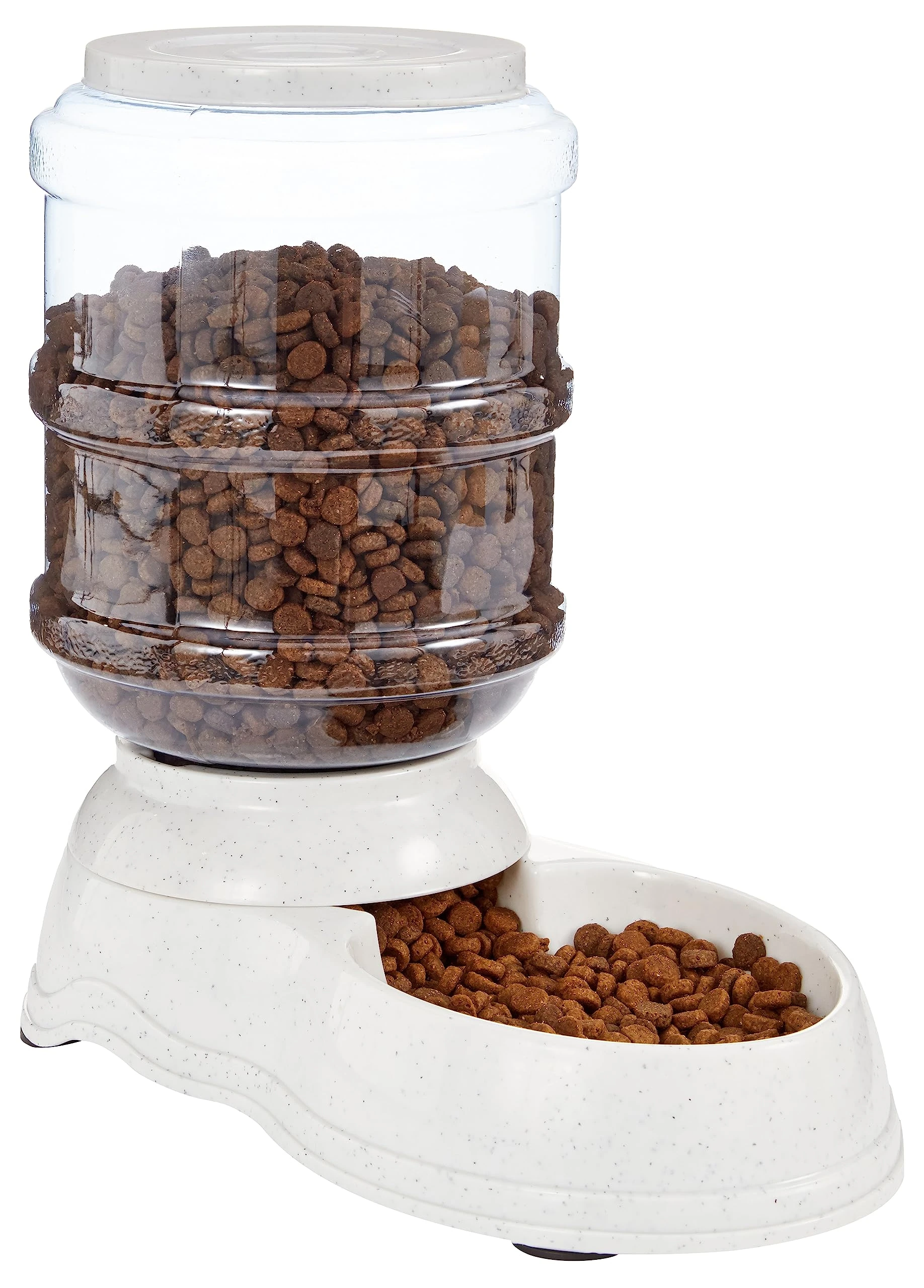 Amazon Basics Dog and Cat Food Feeder, Small, Grey