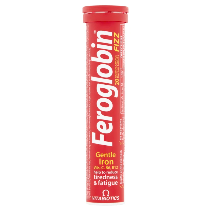 Feroglobin Iron Supplement Capsules Support Iron Defficiency, Anemia and Blood formation, boost Energy, Immunity and Vitality while reducing Fatigue and Tiredness