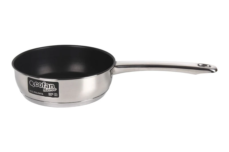 Cofan Stainless Steel Frying Pan | Rust-Resistant Gloss Finish | Non-Stick Coating | Different Diameters | Thickness 0.7 mm | Induction