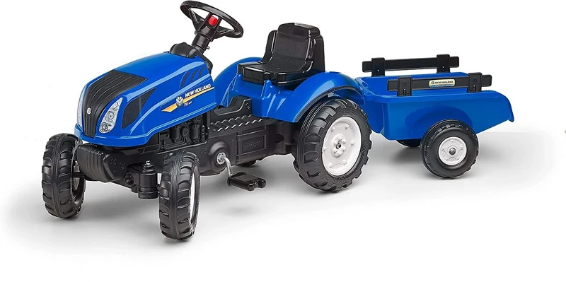 Falk New Holland Tractor T6 + Trailer, Ride on Toys, Tractor and Farm Toys, Children 2 Years +