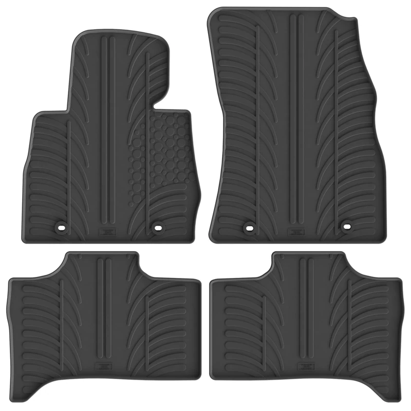 Gledring Rubber car mats set LHD compatible with BMW X5 E53 1999-2006 (T profile 4-pieces + mounting clips)
