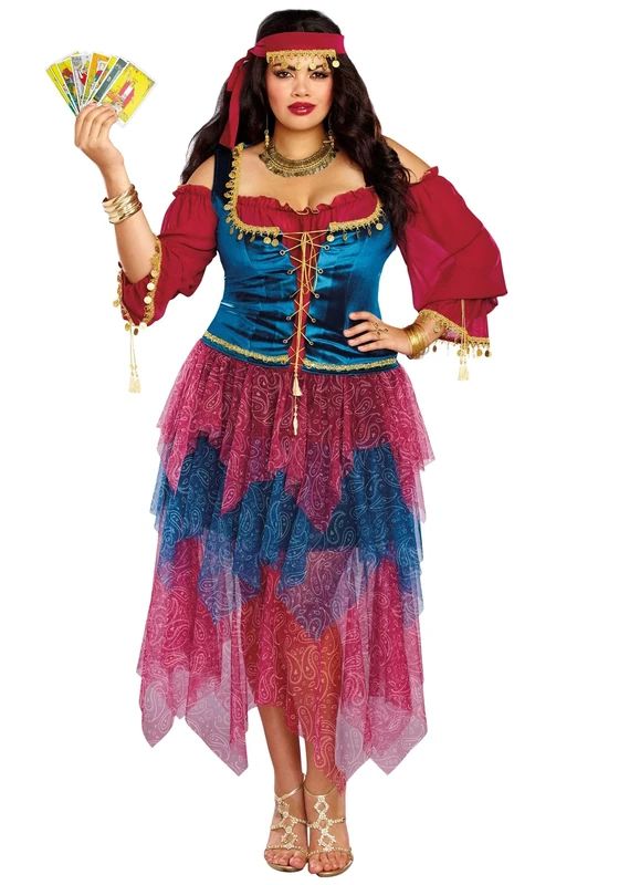 Dreamgirl 10669X Gypsy Costume, Red, X-Large