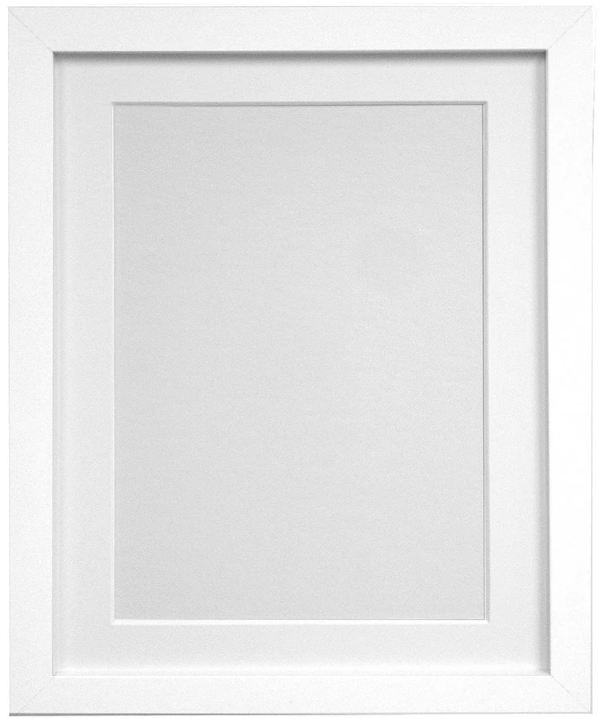 FRAMES BY POST 25mm White Picture Photo Frame with White Mount 36" x 24" For Pic Size 30" x 20" (Plastic Glass)