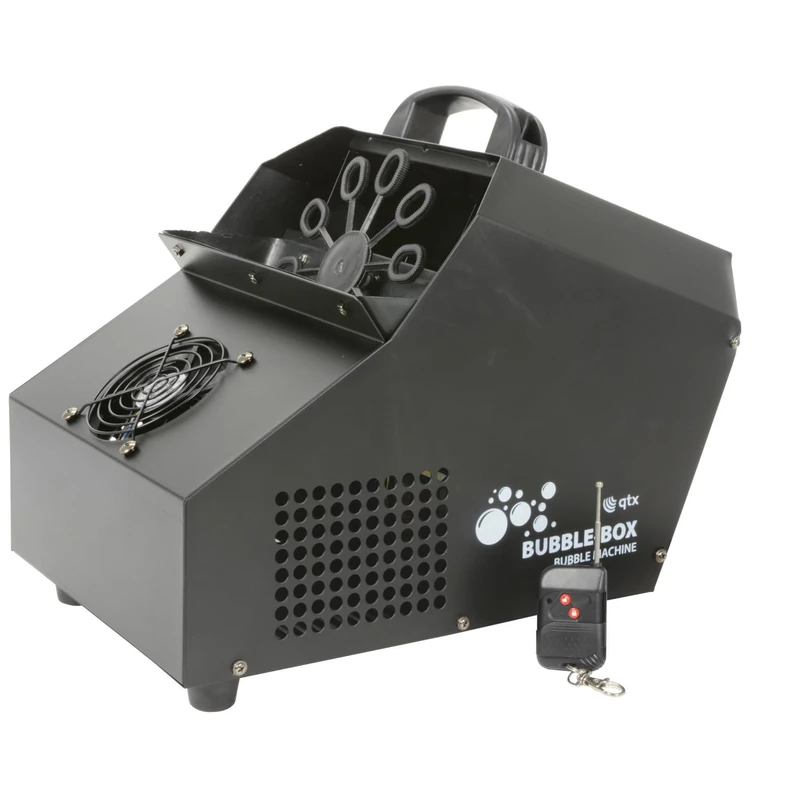 QTX Bubble Box Bubble Machine for Parties & Events High Output Professional Bubble Maker with Wireless Remote Control Durable Steel Housing & Continuous Bubble Flow