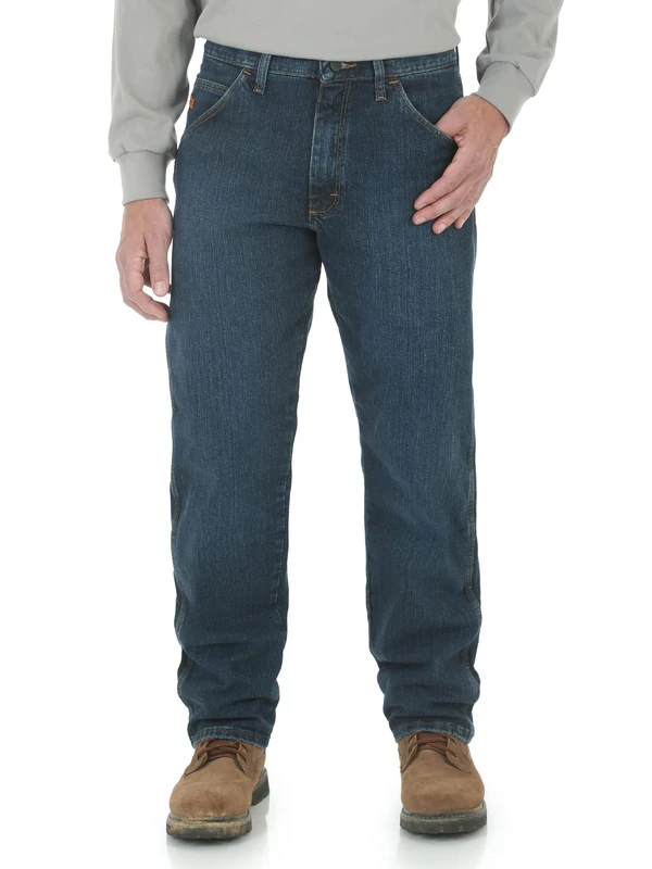Wrangler Men's Riggs Workwear FR Relaxed Fit Jean, Midstone, 29x32