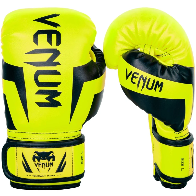Venum Kids Elite Boxing Gloves - Neon Yellow - Medium