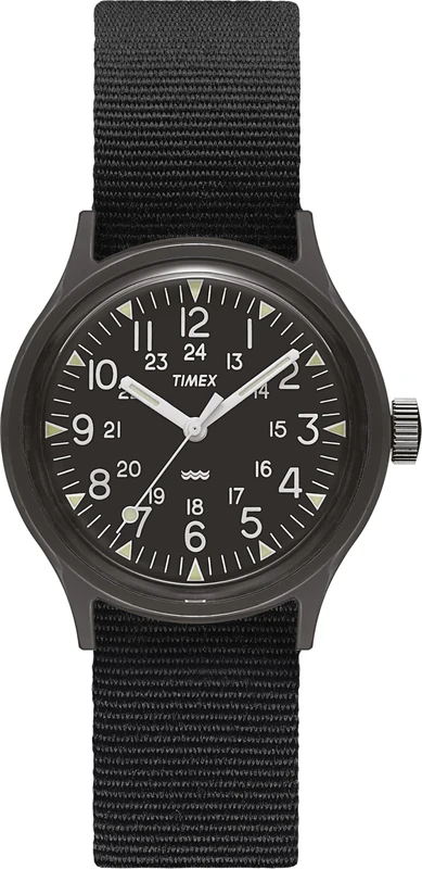 Timex Unisex MK1 36 mm Watch - Black Fabric Strap and Black Dial TW2R13800