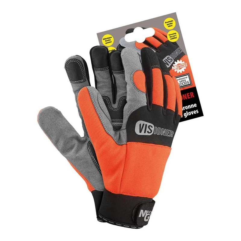 REIS RMC-VISIONER_XXL Mechanics Gloves - Orange-Black-Gray