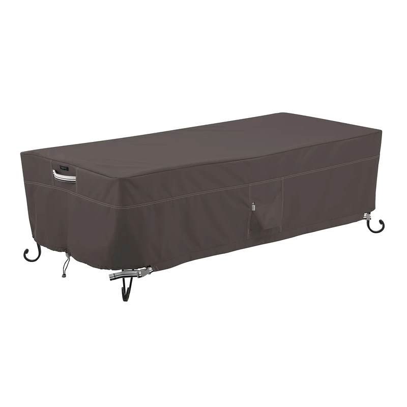 Classic Accessories Ravenna 60" Rectangular Fire Pit Table Cover - Premium Outdoor Cover with Durable and Water Resistant Fabric (55-811-055101-EC)