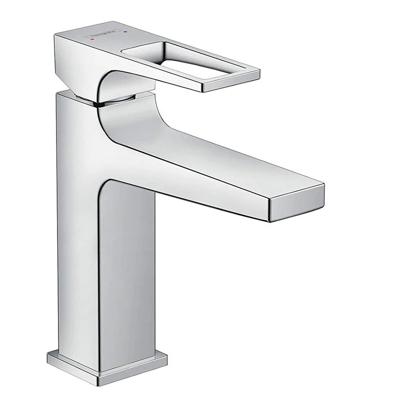 hansgrohe Metropol Basin Tap 110 with Loop Handle, Push-Open waste, chrome - Image 1