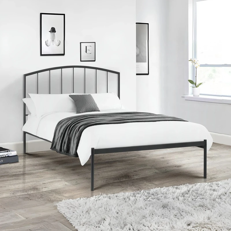 Julian Bowen Anthracite Grey Wood Onyx Bed, Double