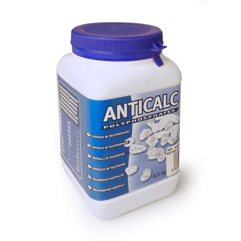Bbagua Polyphosphate Stones. Bottle 500 gr, Polyvinyl Chloride (PVC), White - Image 1
