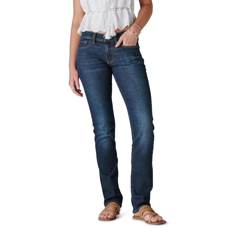 Lucky Brand Women's Mid Rise Sweet Straight Jean, Twilight Blue, 26W x 31L