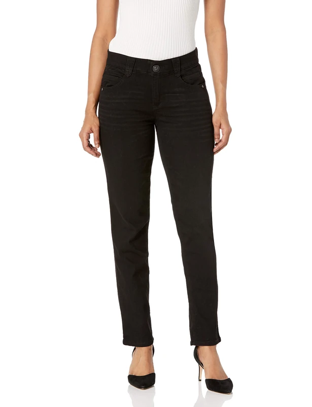 Democracy Women's Ab Solution Straight Leg Jean - Black - 6 31