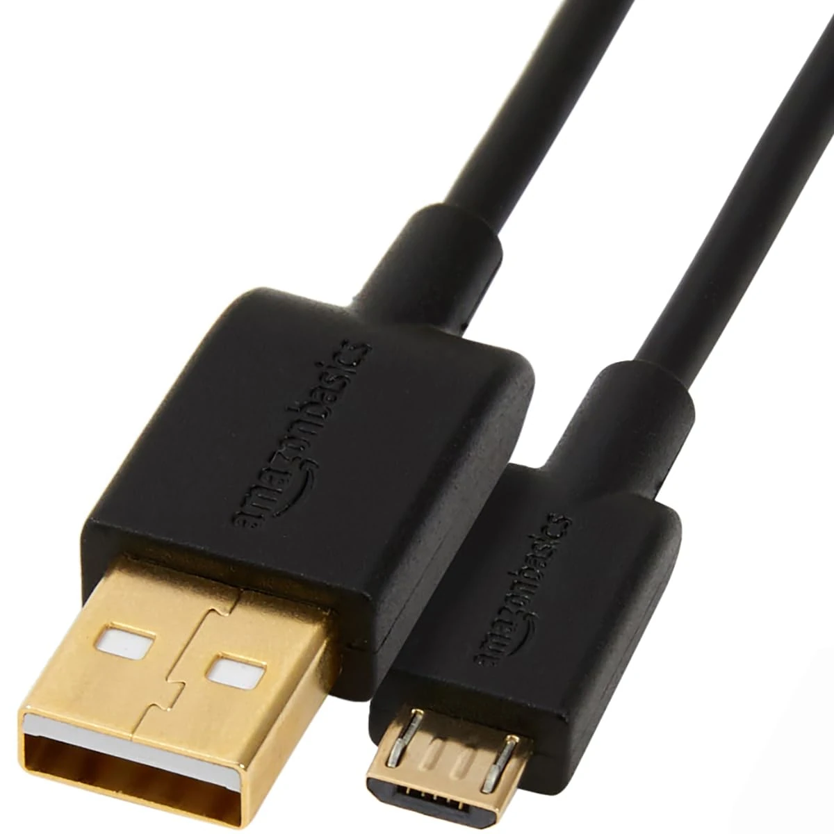 Amazon Basics USB-A to Micro USB Charging Cable, 480Mbps Transfer Speed with Gold-Plated Plugs, USB 2.0, 0.9 m, Black