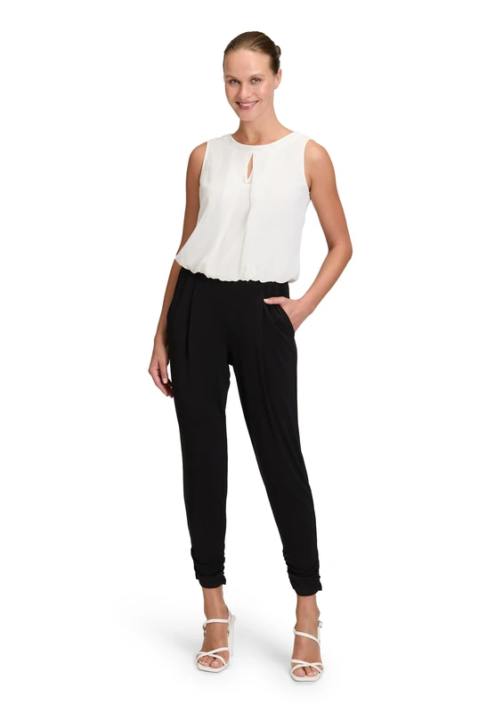Vera Mont Women's 0012/4835 Jumpsuit, Black (Black/Cream 9812), 8 (Manufacturer Size: 34)