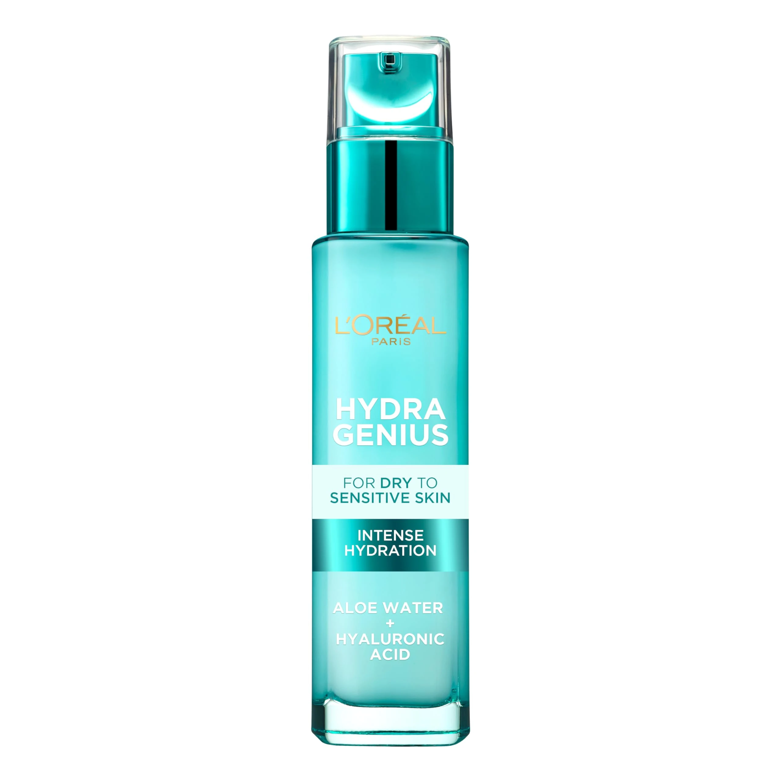 L’Oréal Paris Hydra Genius Aloe Water - Specifically design for Senstive Skin, Provides Intense Liquid Hydration for Glowing Skin, Lightweight Formula with Aloe Water & Hyaluronic Acid, 70ml