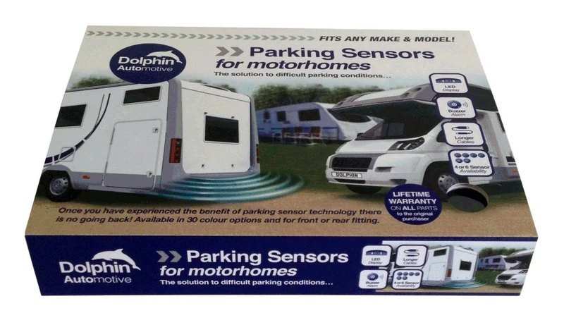 Dolphin Automotive MPS400 Motorhome Camper Van RV Reverse Parking Sensors WIth Audio Buzzer Black, Silver,White, Grey (Muddy Grey)