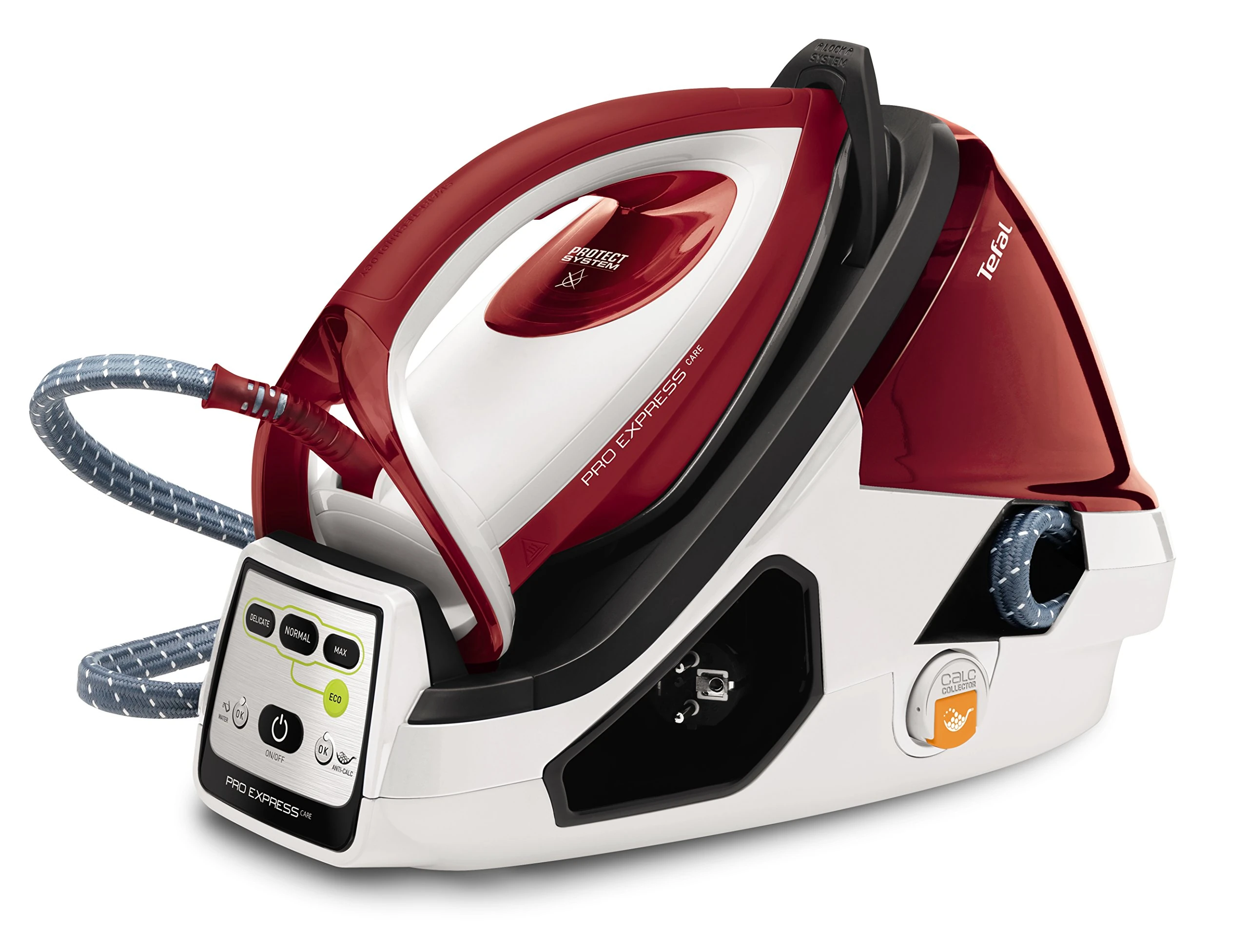 Tefal GV9061 Pro Express Care High Pressure Steam Generator Iron, 2400 W, White/Red,GV9061G0