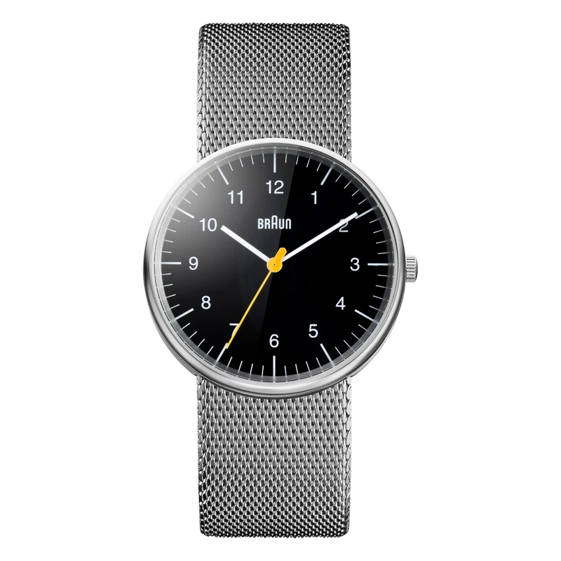 Braun Mens Quartz Watch, Analogue Classic Display and Stainless Steel Strap BN0021BKSLMHG