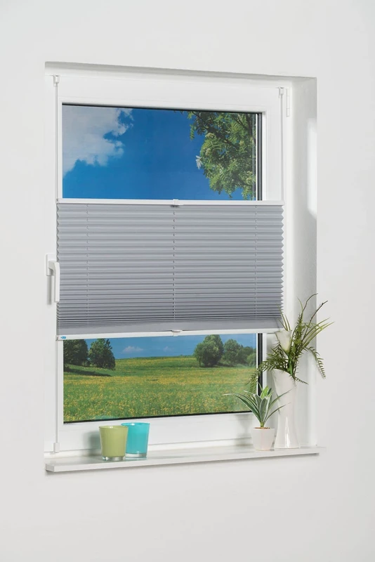 K-home Pleated Blackout Blind, Polyester, Grey, 50 x 130 (W x L) - Image 1