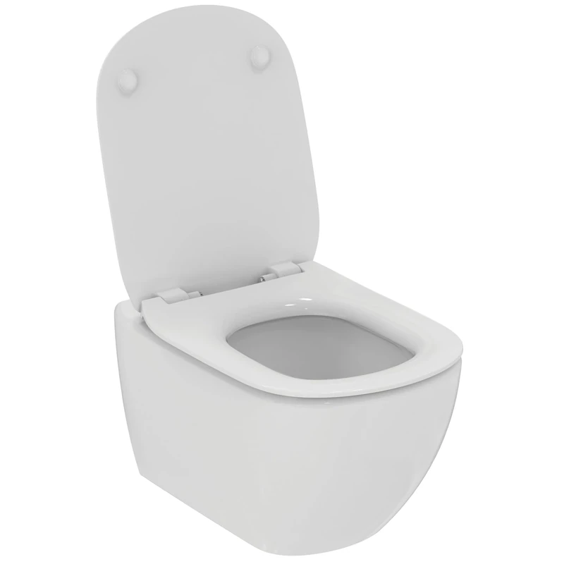 Ideal Standard - Tesi, Aquablade Wall-Mounted Toilet with Concealed fixings, Slim Toilet seat with Normal Closure, White