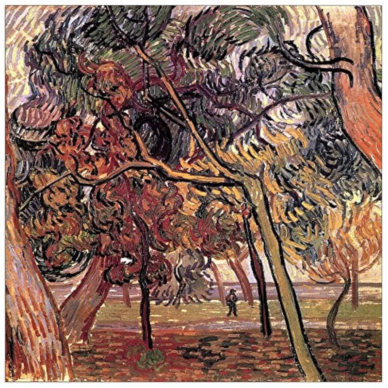ArtPlaza Van Gogh Vincent-Study of Pine Trees Decorative Panel, Wood, Multi-Colour, 50 x 1.8 x 50 cm