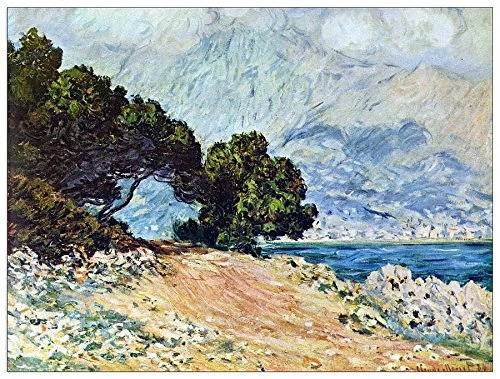 ArtPlaza Monet Claude-Cape Martin in Menton Decorative Panel, Wood, Multi-Colour, 80 x 1.8 x 60 cm