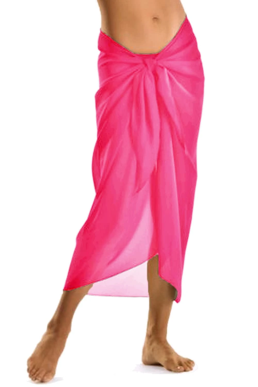 TOSKATOK®Womens Girls Sexy Stylish Beach Cover up Sarong Skirt Dress with Optional Beach Bag and flip Flops Cerise