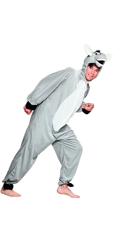 Boland - Costume Plush Donkey Jumpsuit for Adults, Grey, Max 1.65 m, 88163