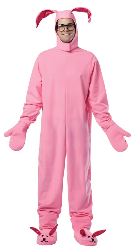 Rasta Imposta GC2900 Christmas Bunny Costume Adult, Cartoon, Pink, One Size