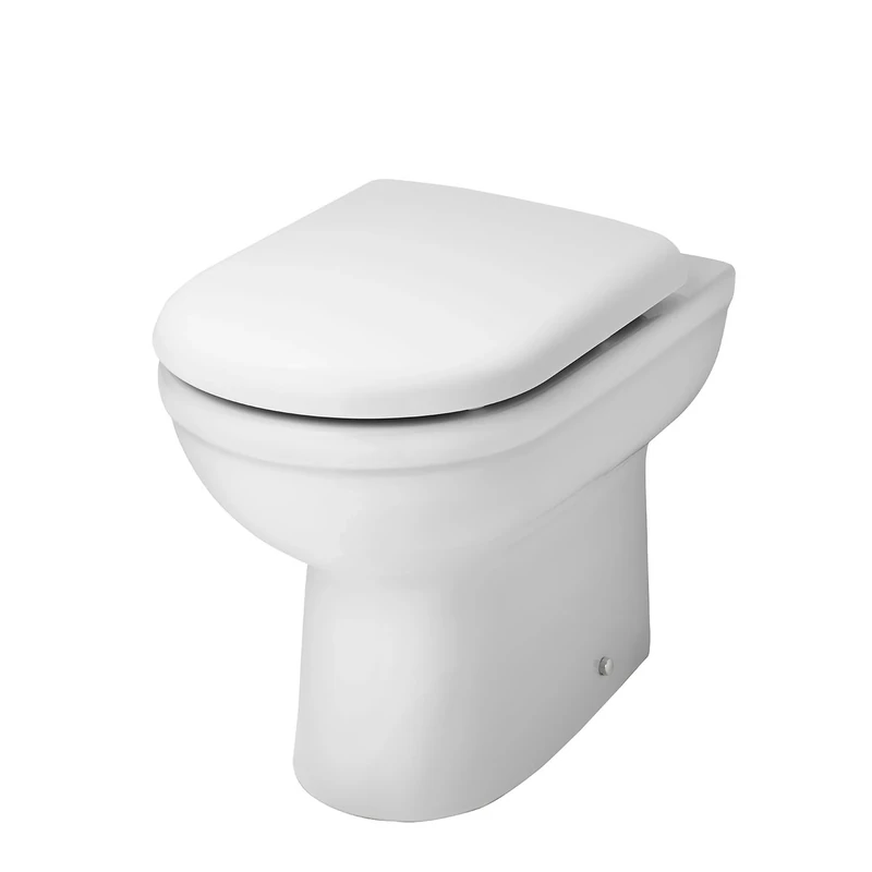 Nuie NCS296 Ivo | Modern Bathroom Comfort Height Back to Wall Toilet Pan (No Seat), 440mm x 360mm, White