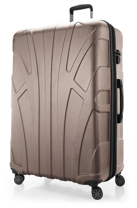 Suitline - Luggage Suitcase Extra-Large XL Hardside Hard Shell Spinner Trolley 4 Wheel Case, TSA, 85 cm, 160 Liter, Gold