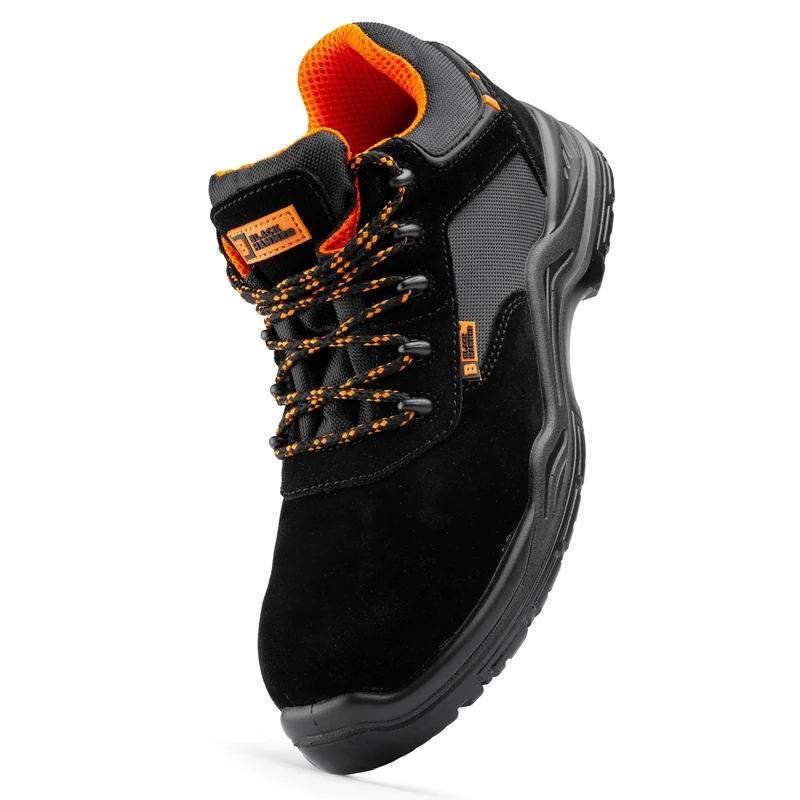 Black Hammer Mens Safety Trainers Lightweight Composite Toe Cap with Midsole Protection Work Boots Shoes Hiker Extra Grip S1P SRC 1557 (12 UK) Black