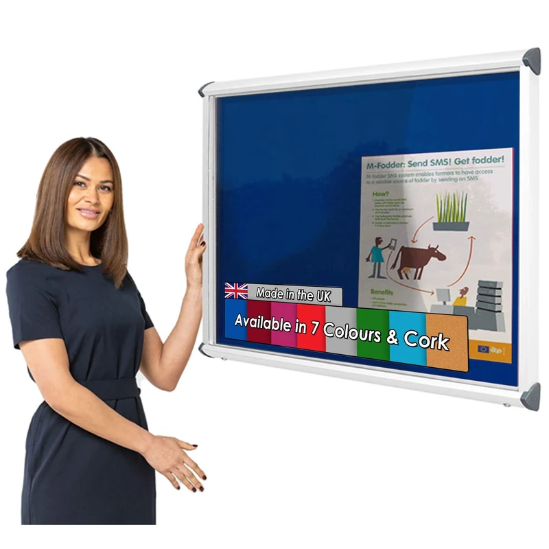 Wonderwall Outdoor Tamperproof Lockable Cyan Notice Board, 1050 x 1012 mm, Fits 12x A4 Posters, Weatherproof Display, Aluminium Frame,Matchimg Locks - Ideal for Ofice, School, Church