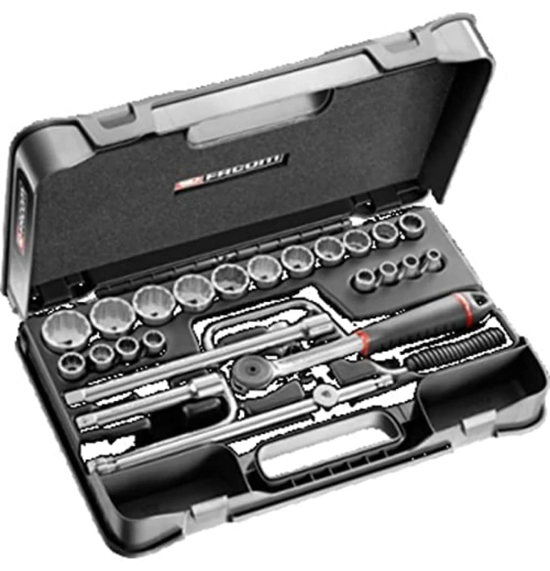 FACOM S.161-3P12U 1/2" Inch 12-Point Socket Set, 25 Pieces