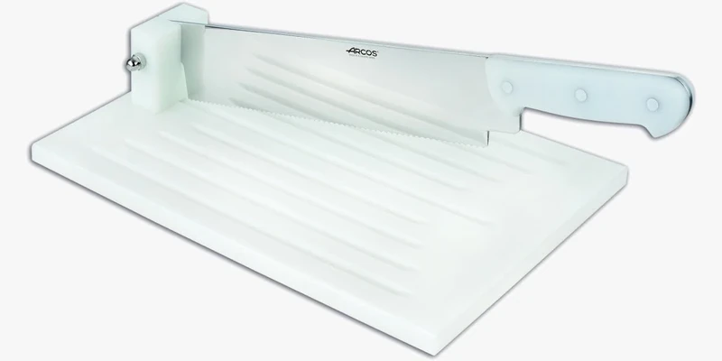 Arcos Professional Utensils - Bread Cutting Board - Stainless Steel 520 x 270 mm 20"x11" - Polyethylene White Color