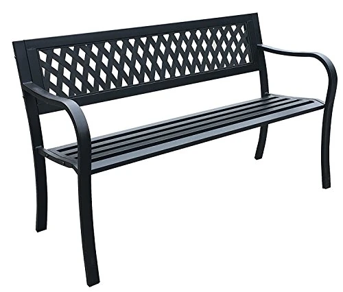 FiNeWaY GARDEN BENCH (Metal Bench with PVC Lattice Back)