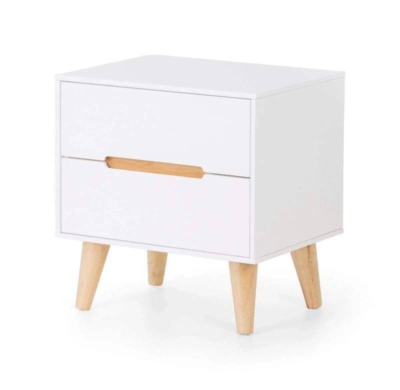 Julian Bowen Alicia 2 Drawer Bedside - White Bedsides